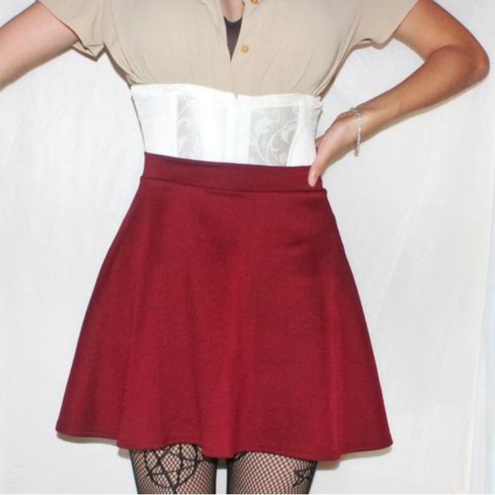 Red/burgundy flowy skirt from Charlotte russe